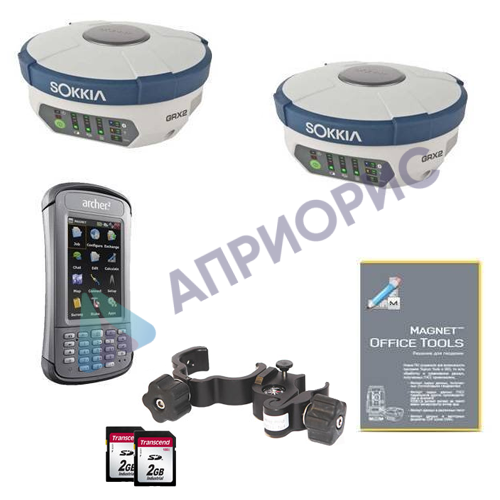 Комплект из двух геодезических спутниковых приемников GRX2 DUHFII/GSM и контроллера Archer2 и Magnet Field GPS+