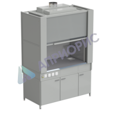 Шкаф вытяжной с коконом из стеклопластика с водой с электрикой 1500х820х2240 мм, раб. поверхность - МОНОЛИТНЫЙ КЕРАМОГРАНИТ